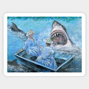 Lunch In a Blue Row Boat Sticker